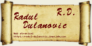 Radul Dulanović vizit kartica